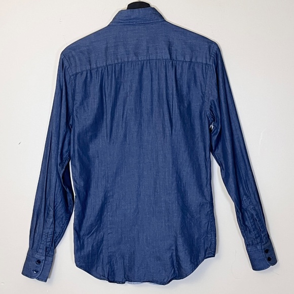 Naked & Famous Japanese Cotton Chambray Button Down Shirt - Men's Size S - Blue - Picture 3 of 9